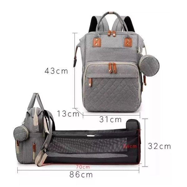 Morral pañalera Tipo Cuna Con Cambiador