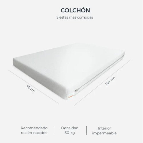 Colchón Impermeable Para Cuna Corral 104x70x9cm