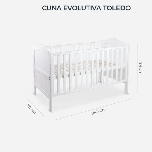 Cuna Cama de Madera Toledo 140x70