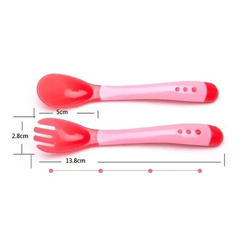 Cubiertos Silicona Bebé Termosensible